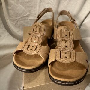 Clarks Sand Leather Sandals